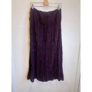 Vtg Johnny Was Purple Embroidered Long Maxi Skirt Sz L Whimsygoth Fairy Sheer